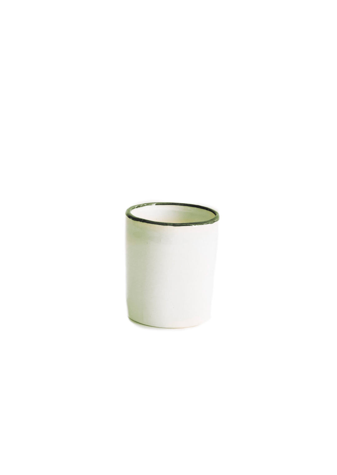 Tasse - blanc et bord vert